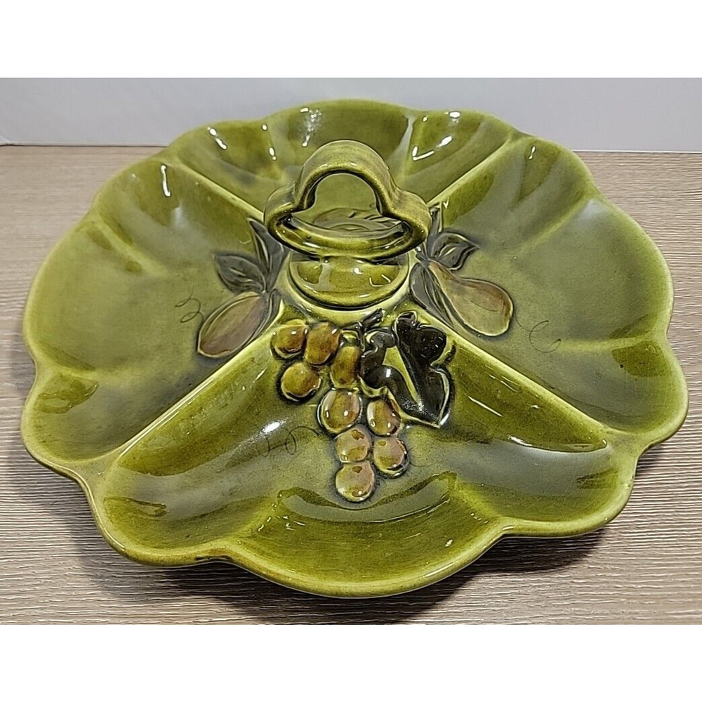 Los Angeles Pottery Tray Mid-Century Divided Tray Pottery Vegetable Dish VTG